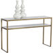Evert 51 X 15 inch White / Antique Brass Console Table